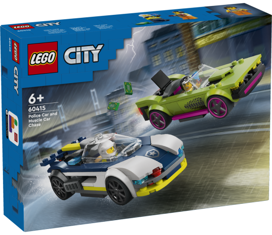 LEGO City Politseiauto ja muskelauto tagaajamine