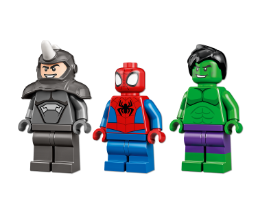 LEGO Spidey Hulki ja Rhino veokite vastasseis