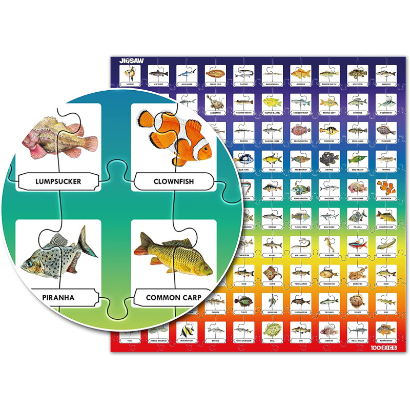 Jigsaw Quiz pusle viktoriiniga Fish