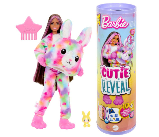 Barbie®️ Cutie Reveal vikerkaarekostüümidega nukud - Jänku