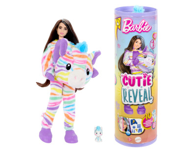 Barbie®️ Cutie Reveal vikerkaarekostüümidega nukud - Sebra