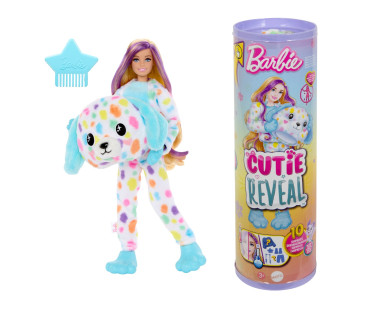 Barbie®️ Cutie Reveal vikerkaarekostüümidega nukud - Dalmaatslane