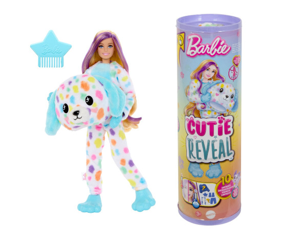 Barbie®️ Cutie Reveal vikerkaarekostüümidega nukud - Dalmaatslane