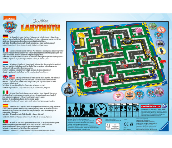 Ravensburger Board Game Junior Labyrinth PAW Patrol