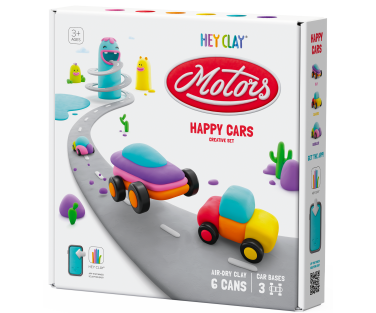 HEY CLAY Modeling Clay Happy Cars with Wheels