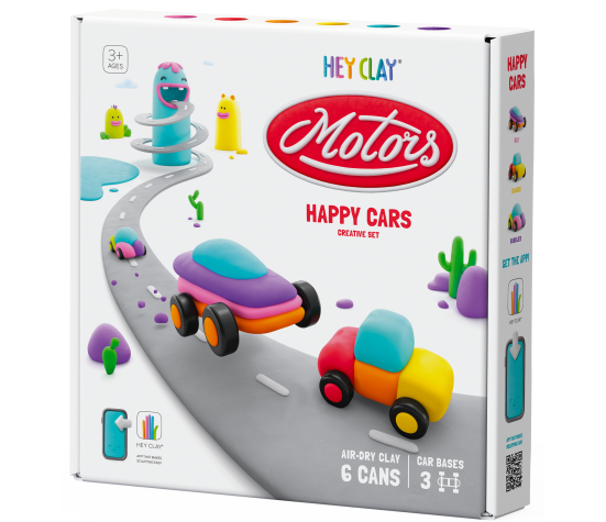 HEY CLAY Modeling Clay Happy Cars with Wheels