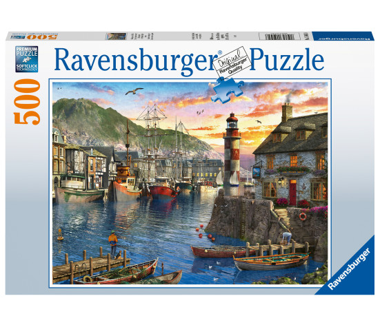 Ravensburger Puzzle 500 pc Sunrise in the Harbor