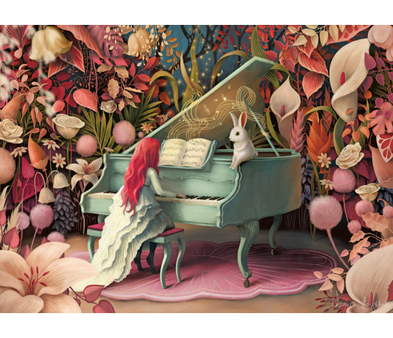 Ravensburger Puzzle 500 pc Rabbit on a Piano