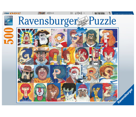 Ravensburger pusle 500 tk Tüüpilised näod