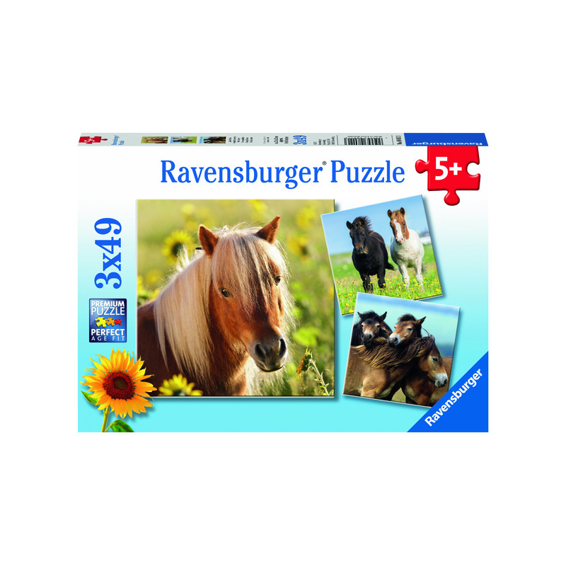 Ravensburger pusle 3x49 tk Hobused