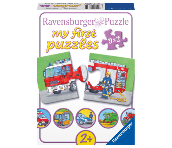 Ravensburger minu esimene pusle 9x2 tk Ametiautod