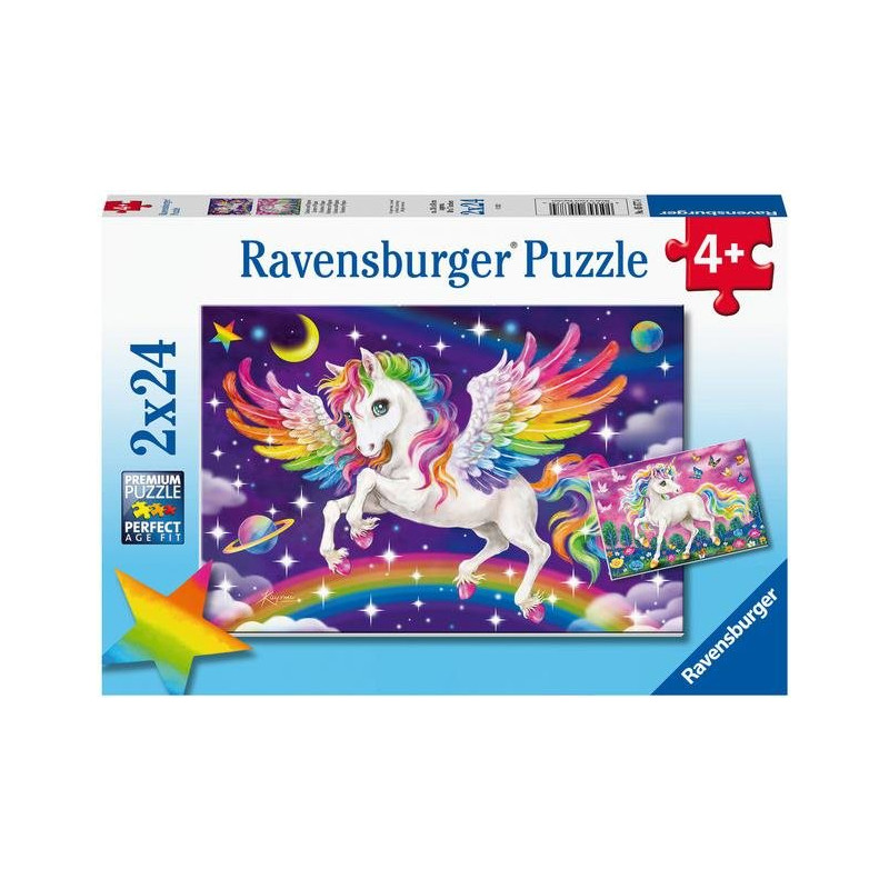 Ravensburger pusle 2x24 Ükssarvik ja Pegasus