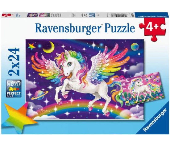 Ravensburger puzzle 2x24 pc Unicorn and Pegasus