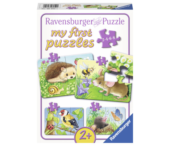 Ravensburger minu esimene pusle 2-4-6-8 tk Siil, hiir, lind ja mutt