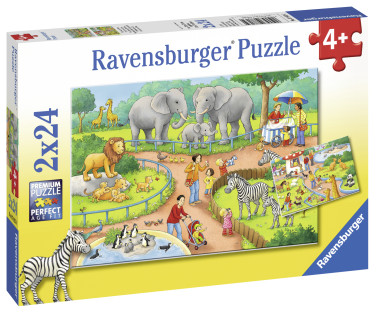 Ravensburger pusle 2x24 tk Päev loomaaias