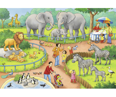 Ravensburger Puzzle 2x24 pc A Day at the Zoo