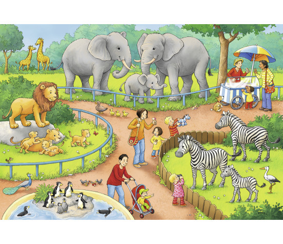 Ravensburger Puzzle 2x24 pc A Day at the Zoo