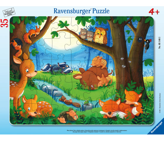 Ravensburger suur plaatpusle 35 tk Magavad loomad