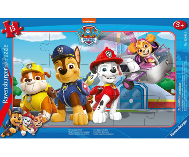 Ravensburger Frame Puzzle 15 pc Paw Patrol Four brave defenders