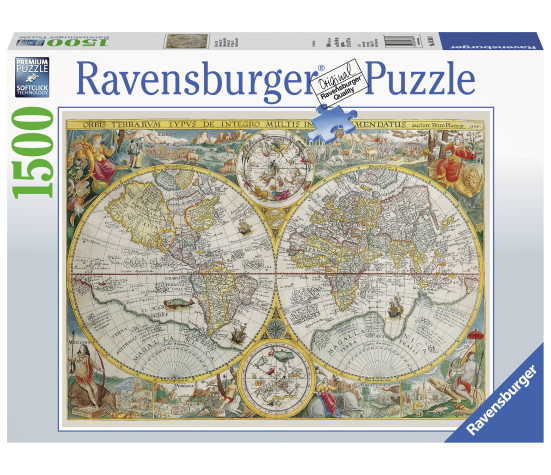 Ravensburger pusle 1500 tk Vanaaja maakaart