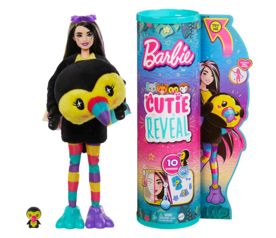 Barbie® Cutie Reveal Džungli seeria nukk - Tuukan