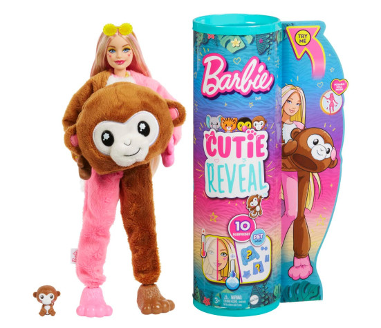 Barbie® Cutie Reveal Džungli seeria nukk - Ahv