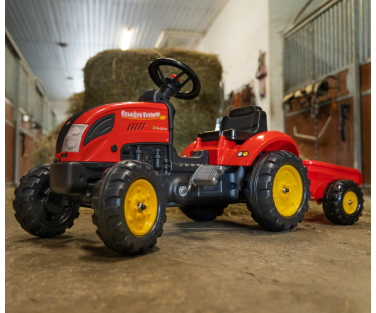 Falk traktor Farmer järelkäruga, punane