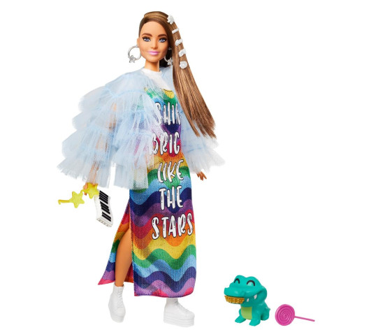 Barbie® Extra nukk sinise jakiga