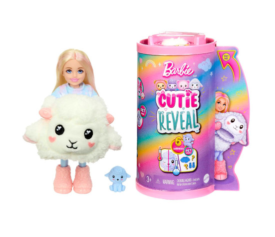 Barbie® Cutie Reveal Nunnu T-särgiga Chelsea nukk lammas