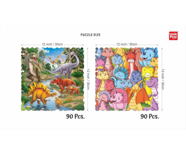 Pusle Jigsaw Dino saurus 2 x 90 tk